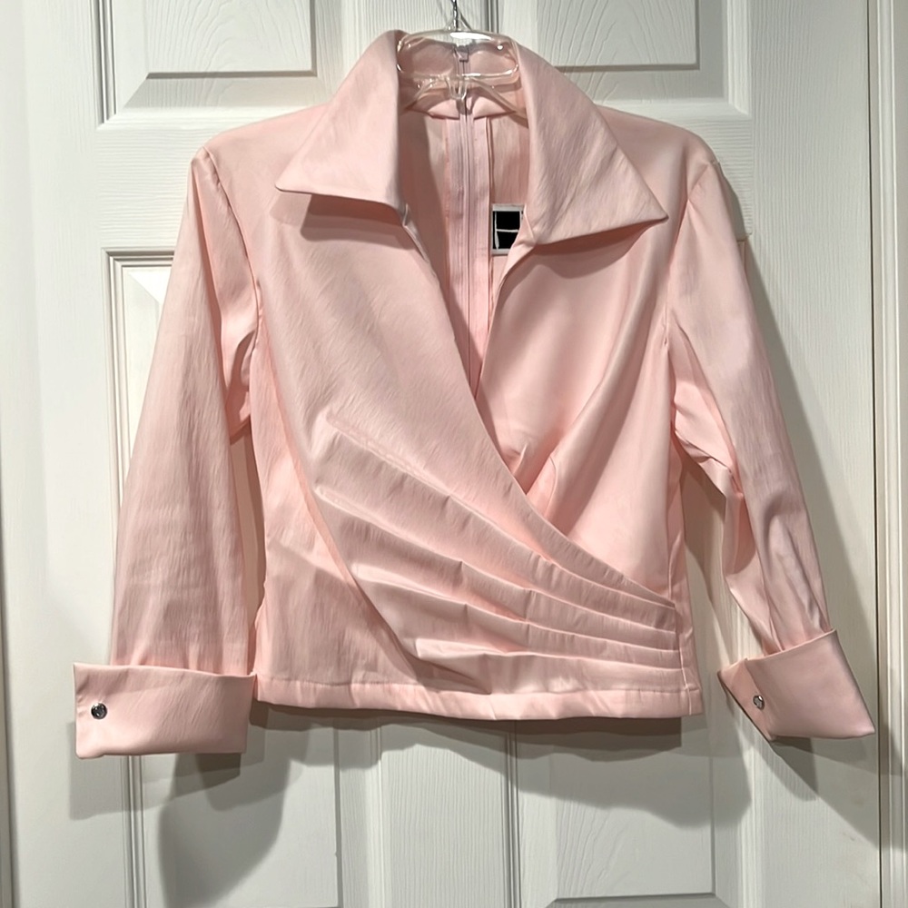 Tadashi Pink Stretch Taffeta Ruched